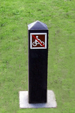 Recycled plastic post sign, Clyma Park